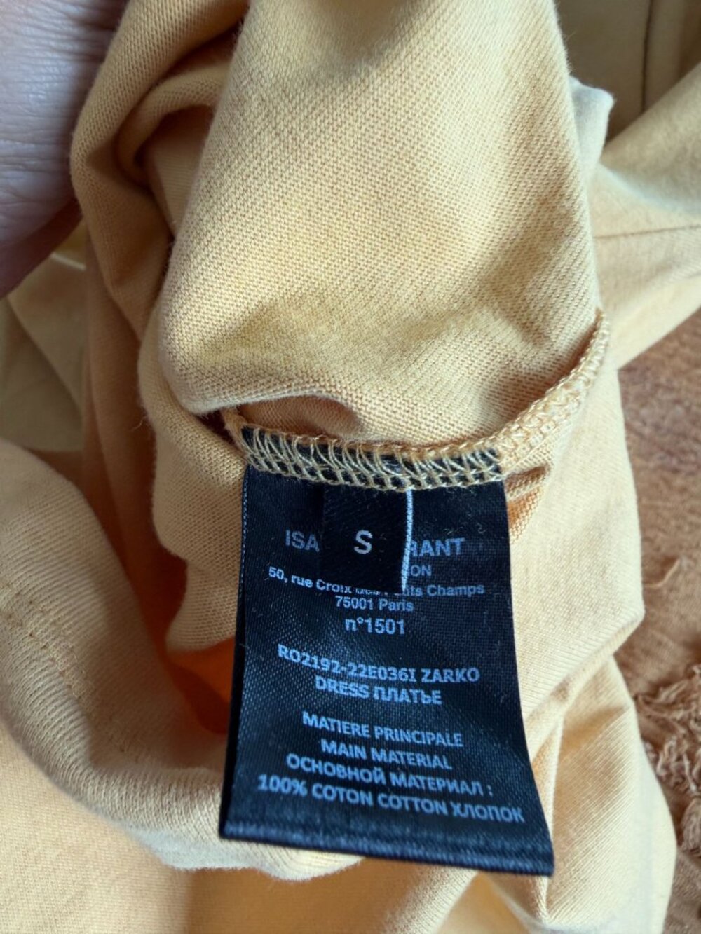 ISABEL MARANT Zarko Yellow T Shirt Dress Size Small NEW NWT - Picture 2 of 4